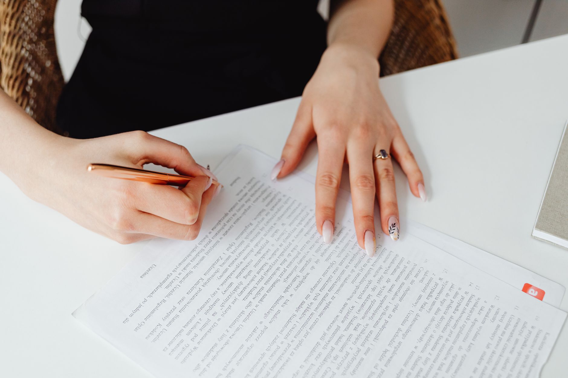 Signing legal contract paper